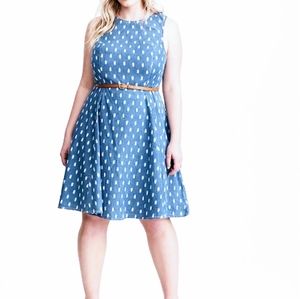 NWOT Torrid Chambray Printed Skater Dress